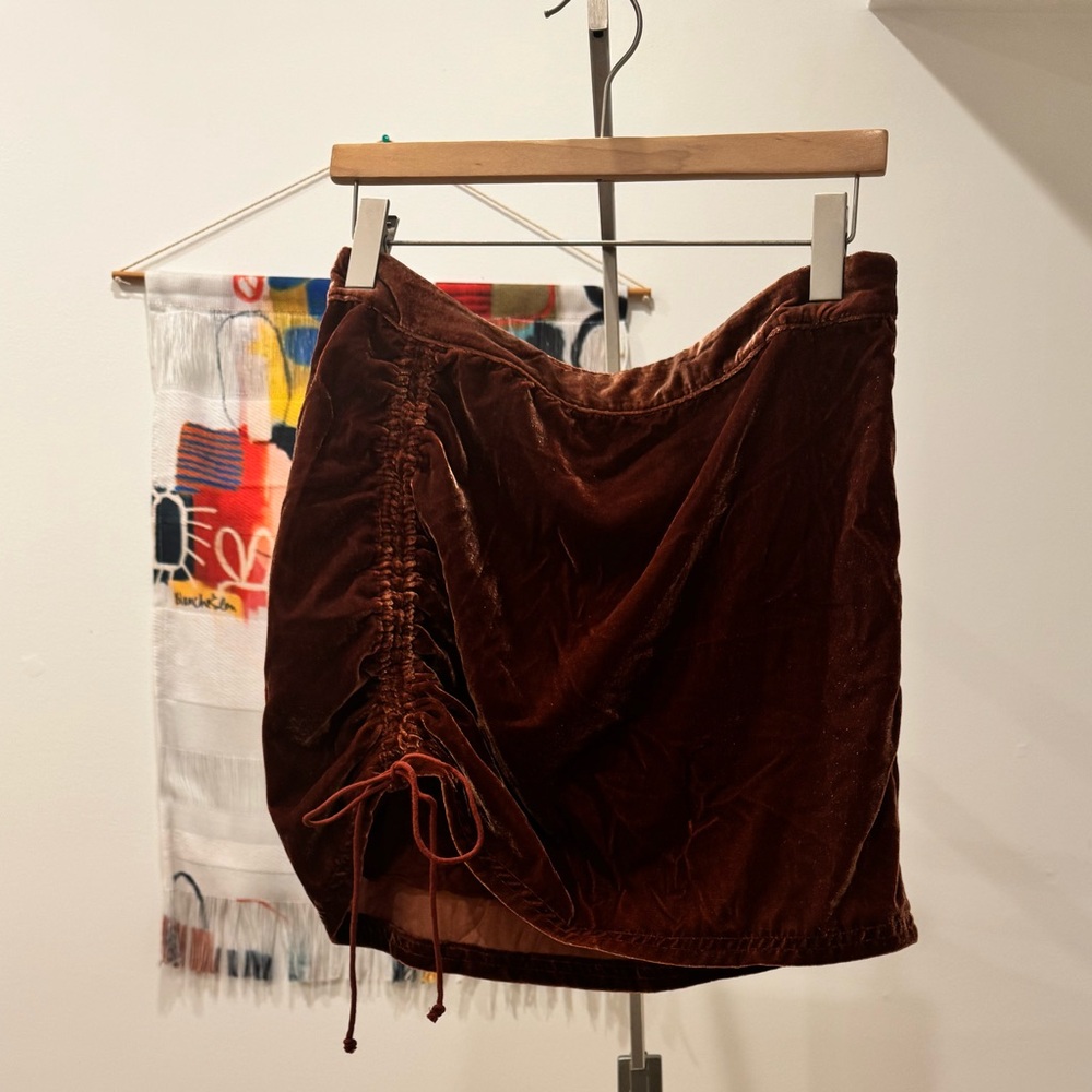 FREE PEOPLE Velvet Mauve Mini Skirt